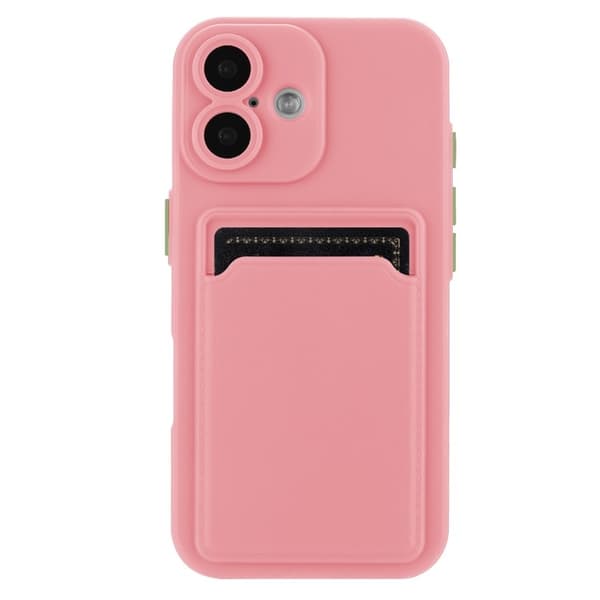 Mobilskal till iPhone 16 Plus Korthållare TPU - Rosa Rosa