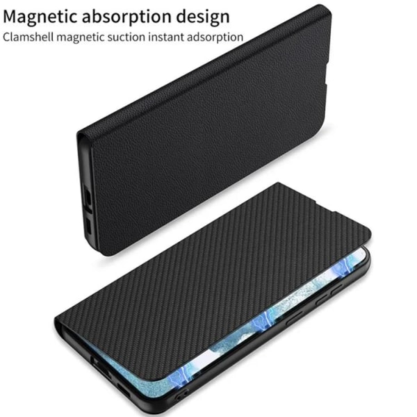 GKK Galaxy S23 Mobilfodral Magnetic PU-Läder - Carbon Svart