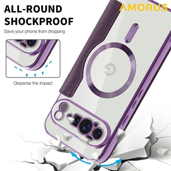 AMORUS Google Pixel 10 Pro XL Plånboksfodral Magsafe RFID-Skydd - Lila Lila