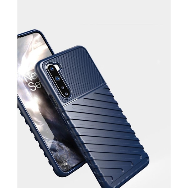 Thunder Twill Texture Skal Till OnePlus Nord - Blå Blå