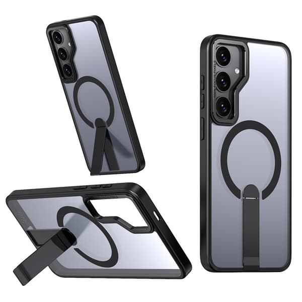 Mobilskal till Galaxy S25 Plus/S24 Plus MagSafe Kickstativ Acrylic Svart