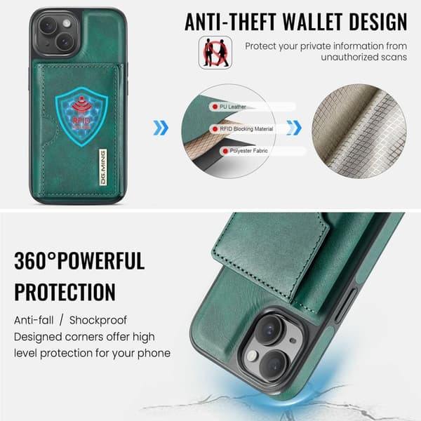DG.MING M6 Series Mobilskal till iPhone 14 Plus Magnetiskt Grön