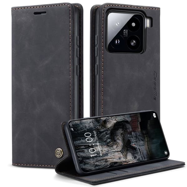 CASEME 013 Xiaomi 15 Case Plånboksfodral Konstläder - Svart