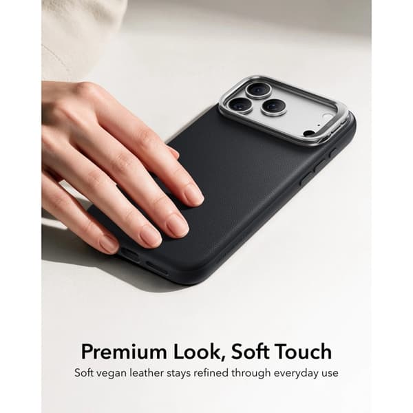 ESR Mobilskal För iPhone 18 Pro Max/17 Pro Max Magsafe Läder Kickstand - Svart