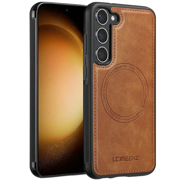 LC.IMEEKE Samsung Galaxy S23+ Plånboksfodral Konstläder - Brun