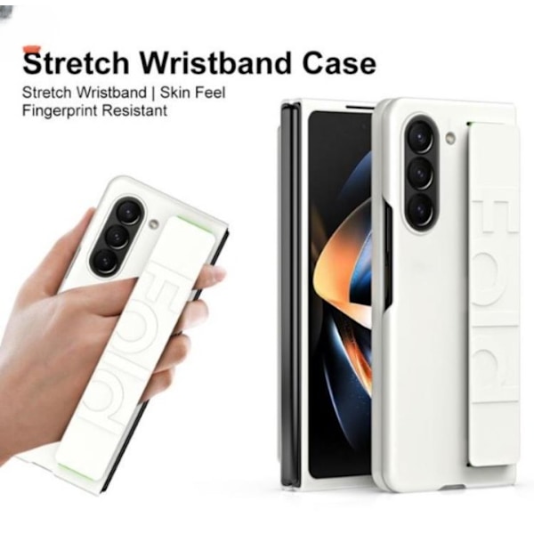 Galaxy Z Fold 5 Mobilskal Wrist Strap - Vit