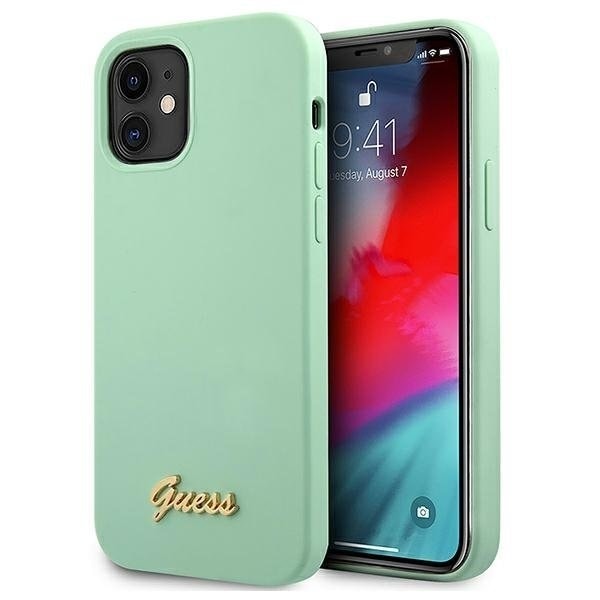 Guess Skal iPhone 12 Mini Metal Logo Script - Grön Grön