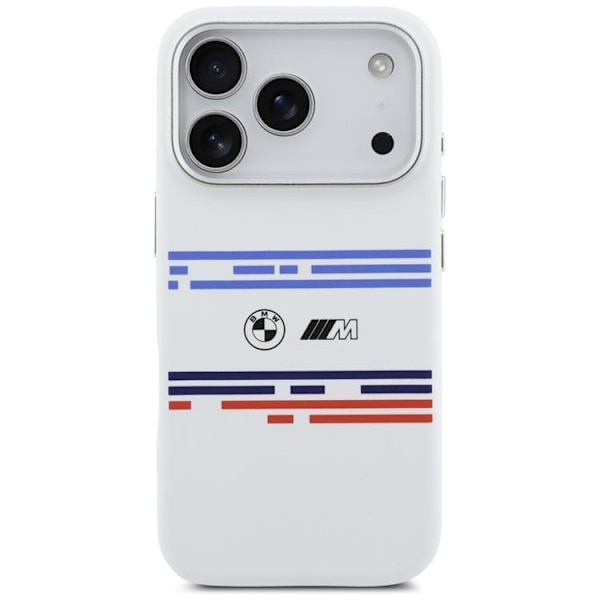 BMW Mobilskal till iPhone 17 Pro MagSafe Silikon Horizontal Line Vit