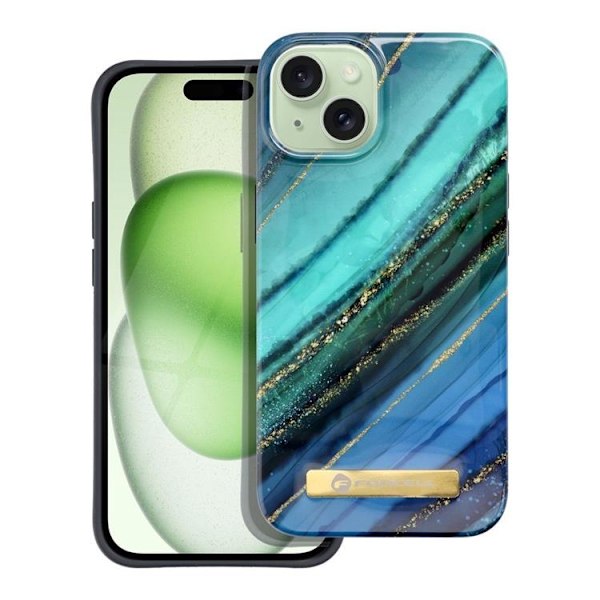 Forcell Mobilskal till iPhone 15 Plus Magsafe Mirage - Jade Marble Grön
