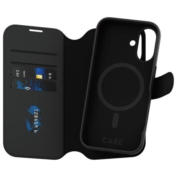 CARE By PanzerGlass iPhone 16 Plånboksfodral MagSafe Tango 2in1 Svart