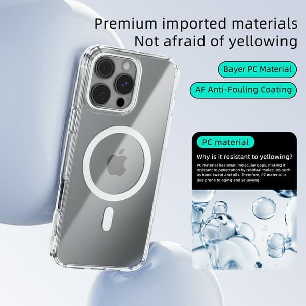 ABEEL Mobilskal till iPhone 16 Pro MagSafe Anti Scratch Klar TPU Blå