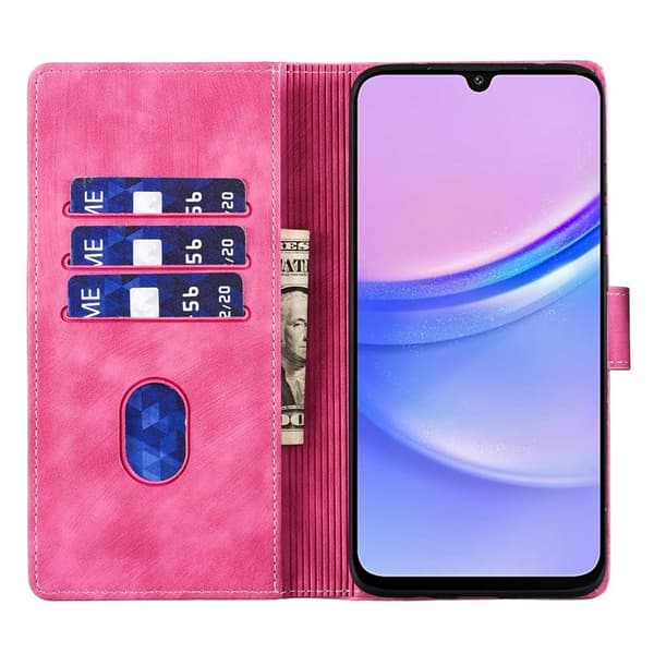Mobilskal till Samsung Galaxy A55 5G Fällbart Ställ KonstLäder - Rosa