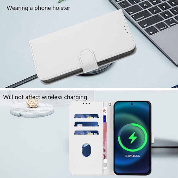 Samsung Galaxy S26 / S26 Pro Plånboksfodral Konstläder - Vit