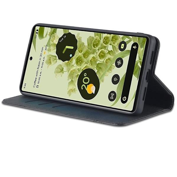 AZNS Smooth Design Konstläder Plånboksfodral för Google Pixel 6 Pro - Svart