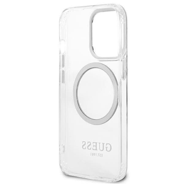 Guess iPhone 13 Pro Skal Magsafe Metal Outline - Silver Silver