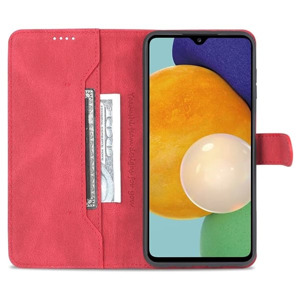 AZNS Samsung Galaxy A14 5G Plånboksfodral Konstläder - Röd