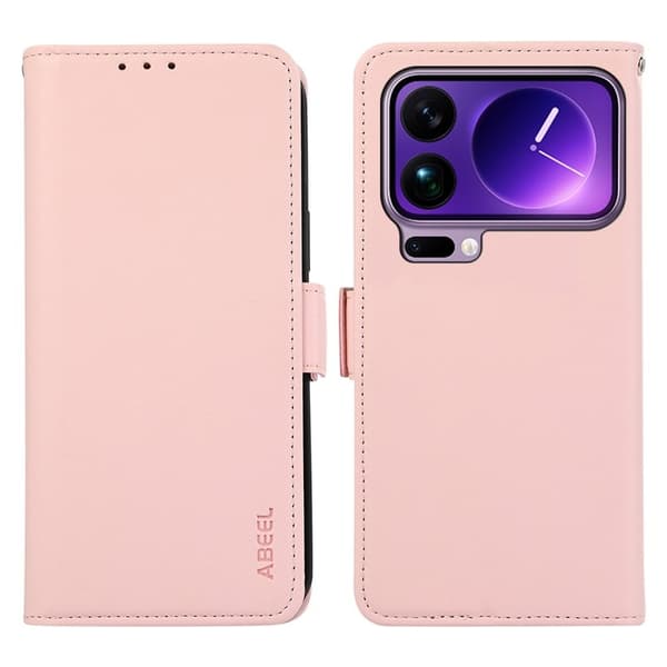 ABEEL Mobilskal till Xiaomi 17 Pro Max KonstLäder RFID-Skydd - Rosa