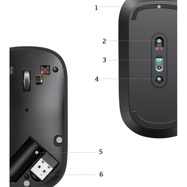 Ugreen Handy trådløs USB-mus - Grøn
