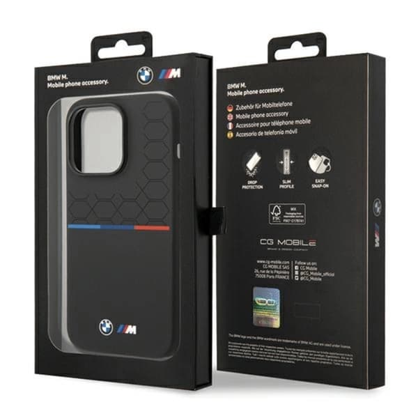 BMW iPhone 15/14/13 Mobilskal Magsafe M Silikon Mønster Black