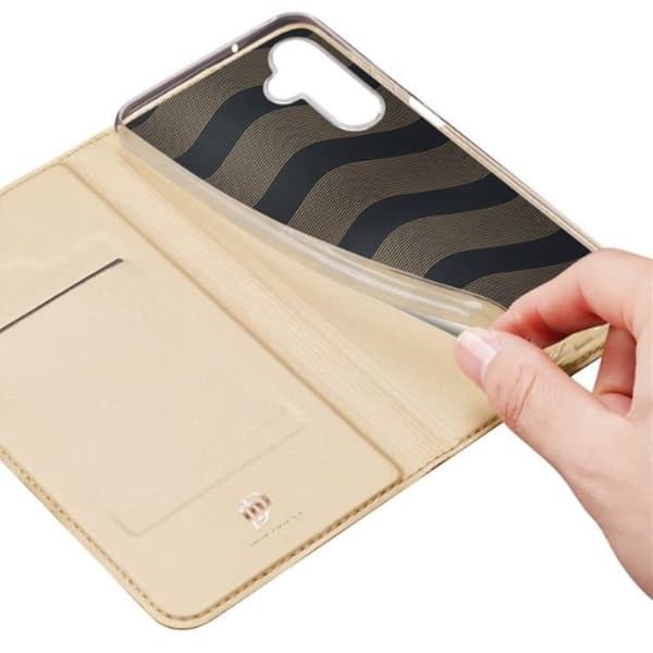 DUX DUCIS Skin Pro Galaxy A24 4G Plånboksfodral PU Läder - Guld