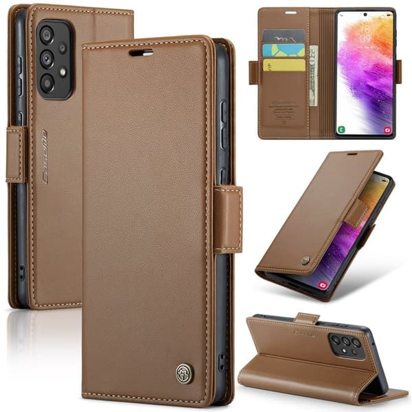CASEME Plånboksfodral Konstläder för Samsung Galaxy A33 5G - Brun