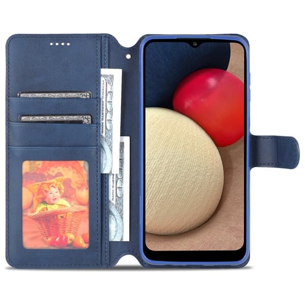 AZNS Book Stand Plånboksfodral Konstläder - Blå - Samsung Galaxy A13/A04s