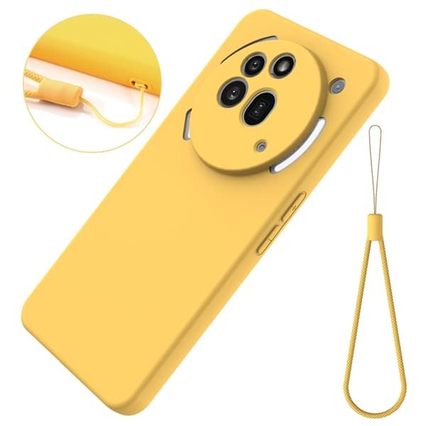 Mobilskal till Nothing Phone (3a) Pro Liquid Silikon med Handrem Gul