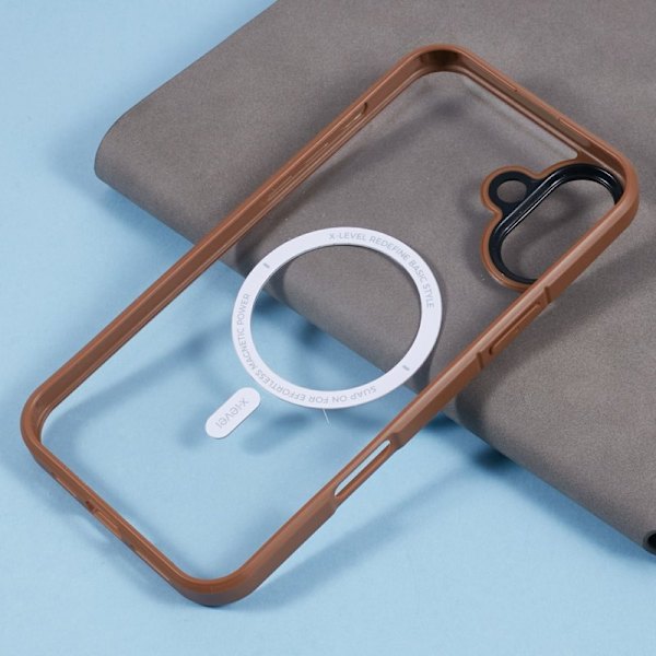 X-LEVEL Crystal Clear Mobilskal till iPhone 16 TPU+PC - Guld