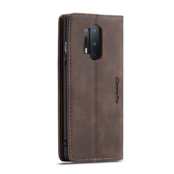 CASEME Auto-absorberande Plånboksfodral Konstläder OnePlus 8 Pro - Brun