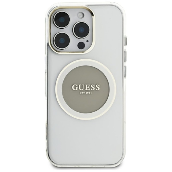 Guess Mobilskal till iPhone 16 Pro Max MagSafe Metal Circle Logo - Grå Grå