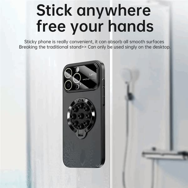 Mobilskal till iPhone 14 Pro Max Magsafe Sugkopphållare Kickstand Svart