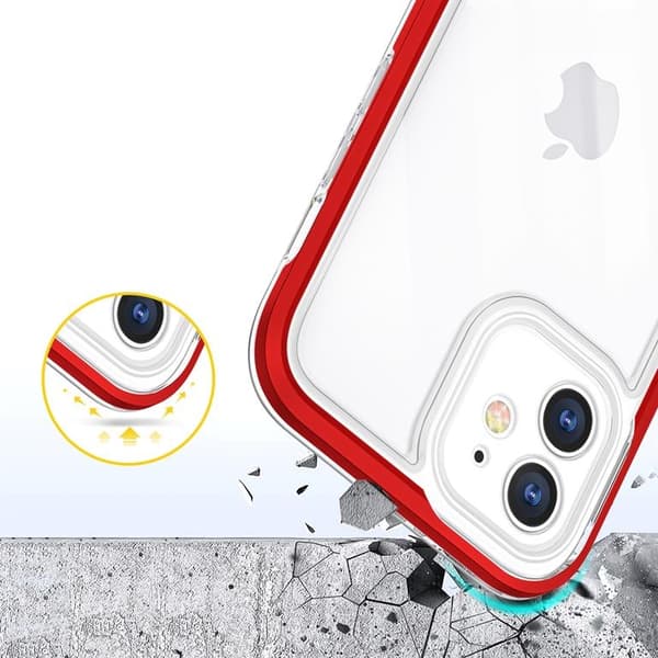iPhone 12 Skal Clear 3in1 - Röd Röd