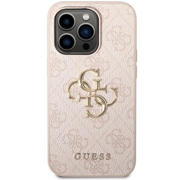 Guess iPhone 15 Pro Max Mobilskal 4G Big Metal Logo - Rosa Rosa