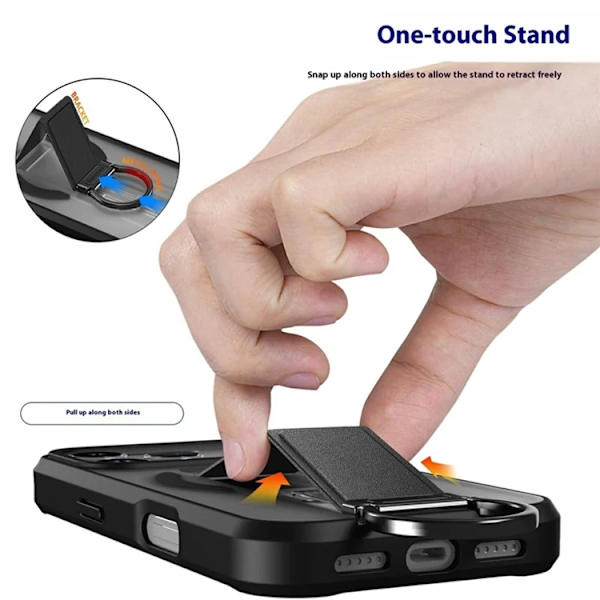 Mobilskal till iPhone 17 Pro Max Magsafe D-Ring Kickstand Svart
