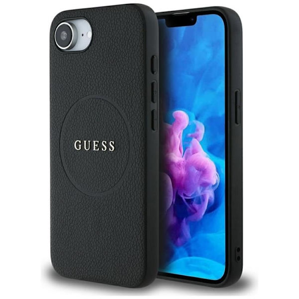 Guess Telefontaske til iPhone 16e MagSafe Kornet Ring - Sort