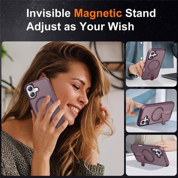 Mobilskal till iPhone 17 MagSafe Kickstand - Vinröd Vinröd