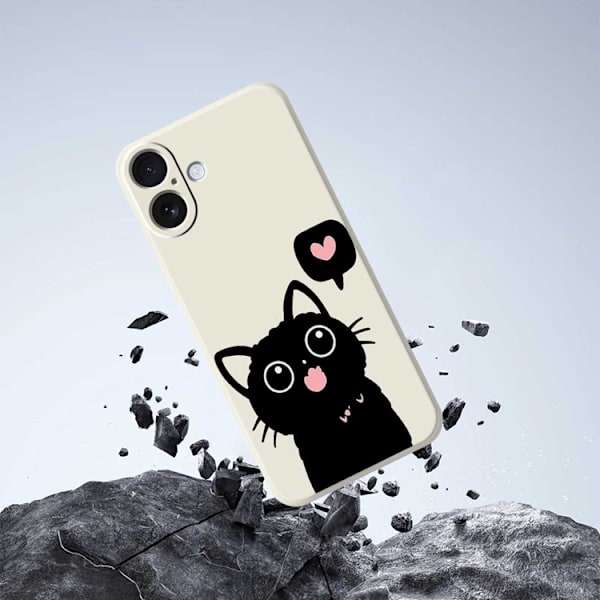 Mobilskal till iPhone 17 Love Black Cat Pattern - Grön Grön