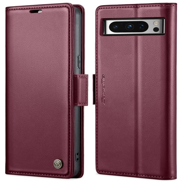 CASEME Plånboksfodral Konstläder till Google Pixel 8 Pro - Röd