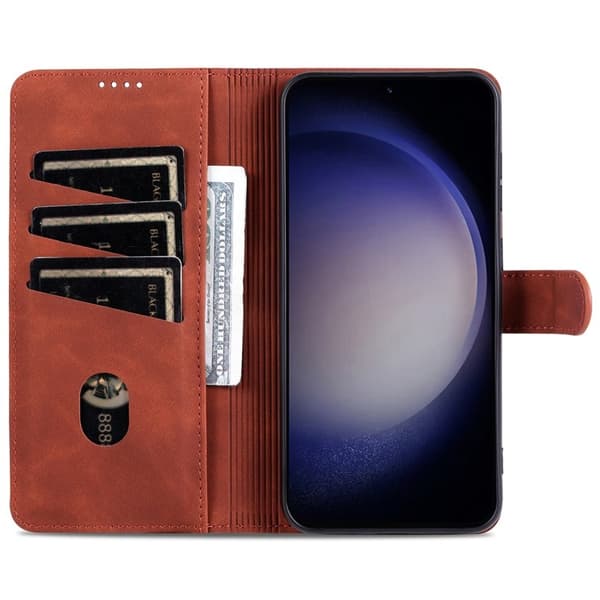 AZNS Samsung Galaxy S23 FE Plånboksfodral Slim Konstläder - Brun