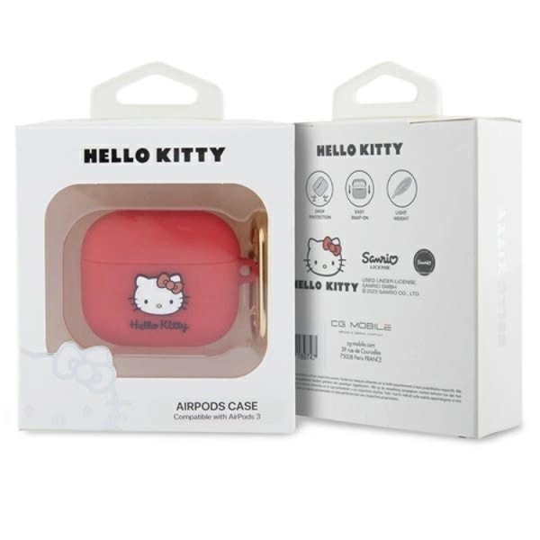 Hello Kitty AirPods 3 Skal Silikon 3D Kitty Head - Röd