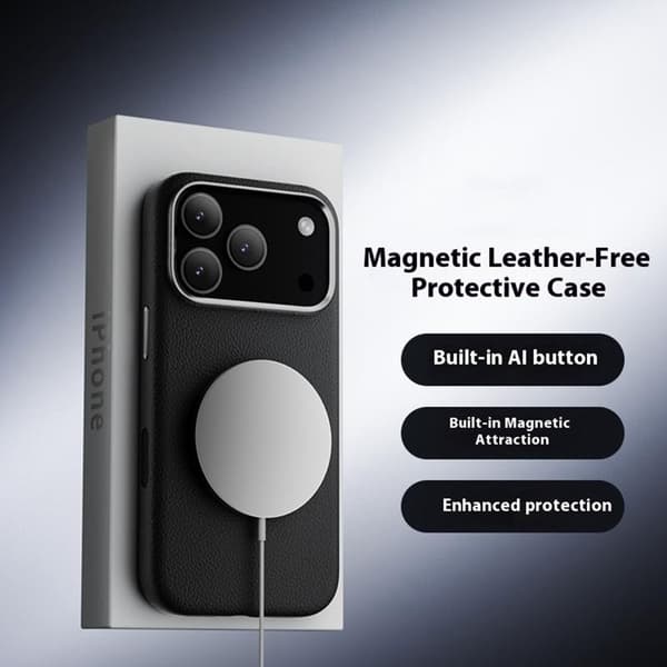 X-LEVEL Mobilskal till iPhone 17 Pro Max MagSafe PU Läder Svart
