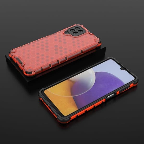 Galaxy A22 4G Mobilskal HoneyComb - Rød Röd