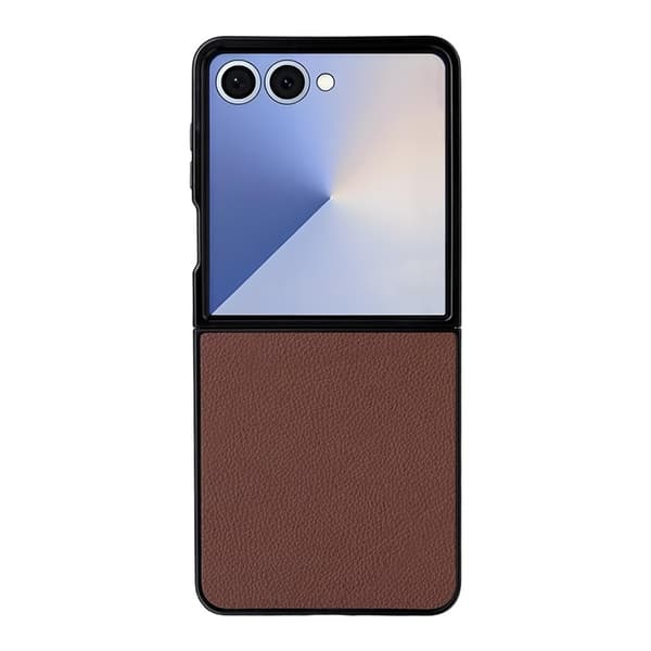 Mobilskal till Galaxy Z Flip7 Litchi Texture Läder - Brun Brun