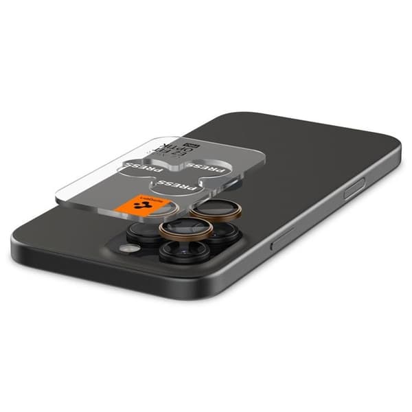 [2-pakke] Spigen iPhone 16 Pro Max/16 Pro objektivdæksel hærdet glas EZ FIT Brun