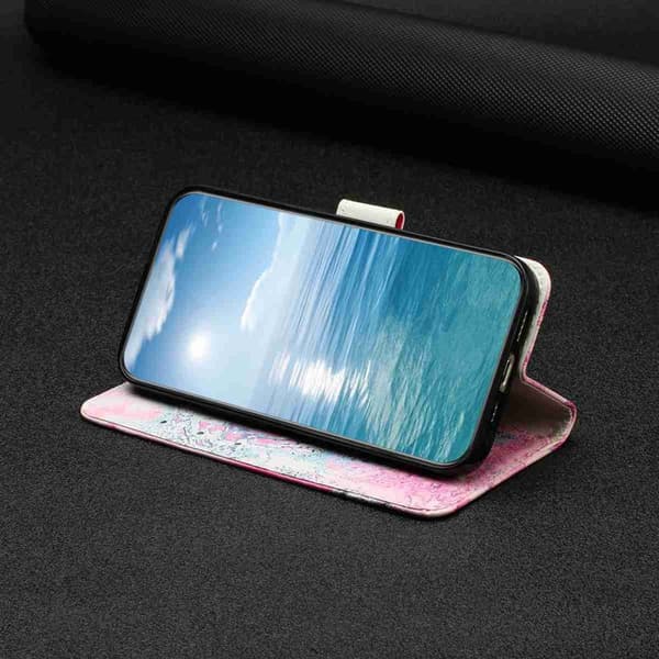 Plånboksfodral för Samsung Galaxy S26 Plus Stativ Konstläder - Rosa Marmor