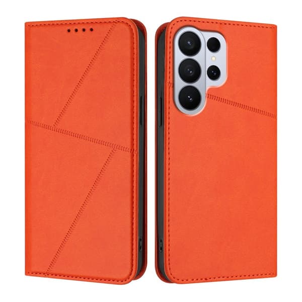Plånboksfodral för Samsung Galaxy S26 Ultra Magnetiskt Konstläder - Orange