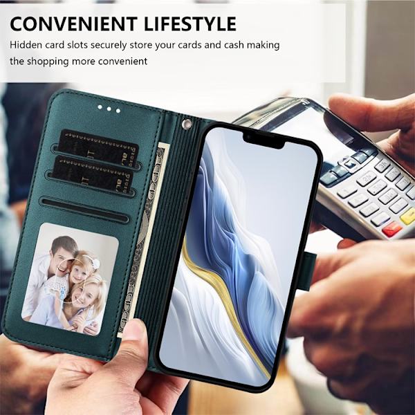 iPhone Air Plånboksfodral Läder med Handledsrem Grön