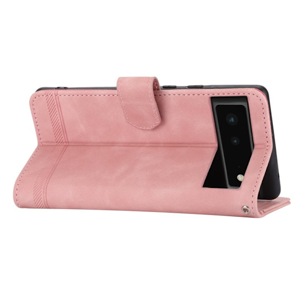 DIERFENG DF-03 Plånboksfodral för Google Pixel 6 - Konstläder - Rosa