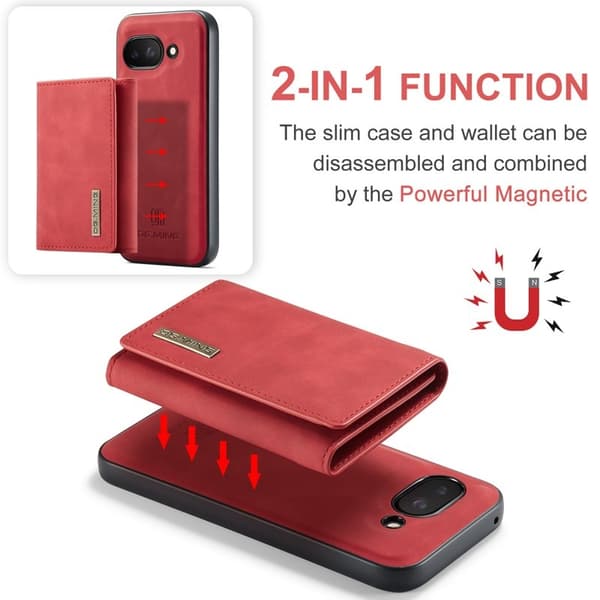 DG.MING M1 Series Mobilskal till Google Pixel 9a Kickstand PU Röd