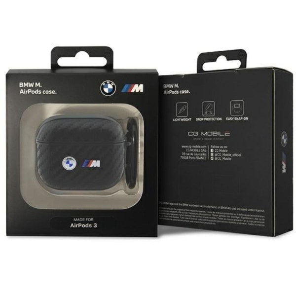 BMW Airpods 3 Cover Carbon Double Metal Logo - musta